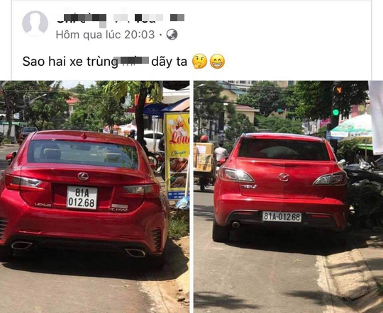 Xe sang Lexus mang biển số đẹp... trùng với xe khác