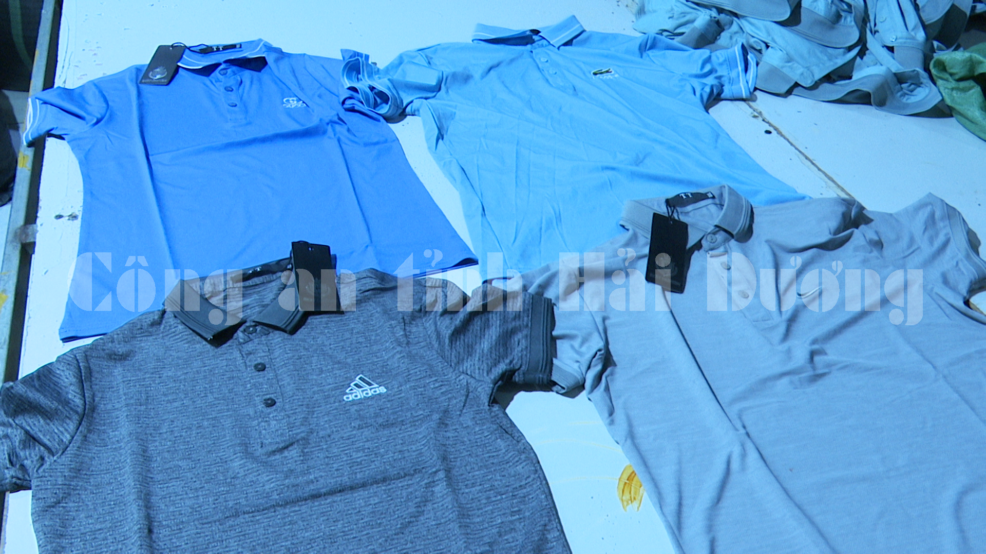 Đột k&iacute;ch xưởng sản xuất, gia c&ocirc;ng cả ng&agrave;n &aacute;o thể thao giả Adidas, Nike, Lacoste - Ảnh 3.