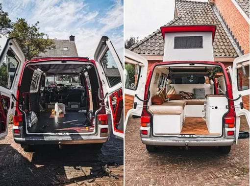 "Ngôi nhà ấm áp" được cải tạo từ chiếc xe Volkswagen T4 Transporter