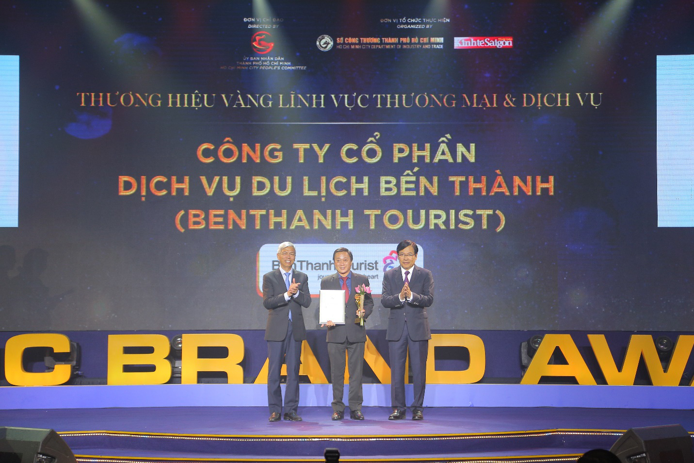 BenThanh Tourist nhận giải Thương hiệu Vàng TP HCM