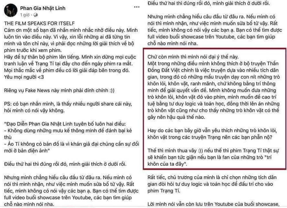 Cư d&acirc;n mạng nổi trận l&ocirc;i đ&igrave;nh trước ph&aacute;t ng&ocirc;n của đạo diễn phim Trạng T&iacute; - Ảnh 1.