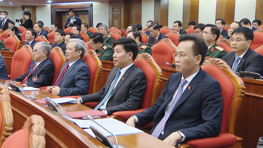 Ch&ugrave;m ảnh: Trung ương kh&oacute;a XIII họp bầu Bộ Ch&iacute;nh trị, Tổng B&iacute; thư - Ảnh 10.
