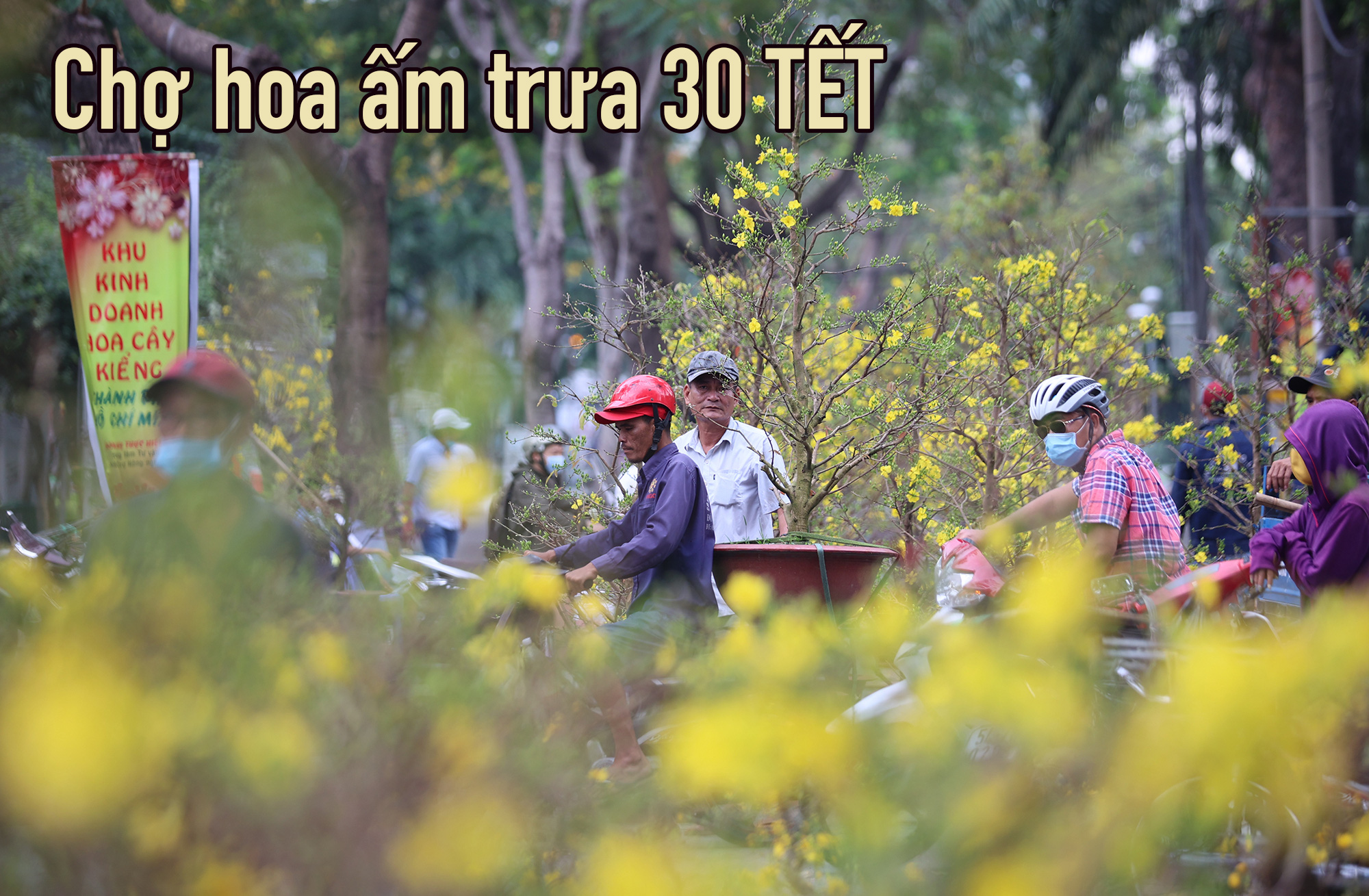 Chợ hoa ấm áp trưa 30 Tết