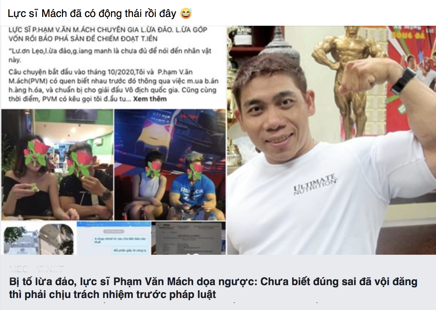 Thực hư chuyện lực sĩ Phạm Văn Mách bị tố lừa đảo, chiếm đoạt tài sản