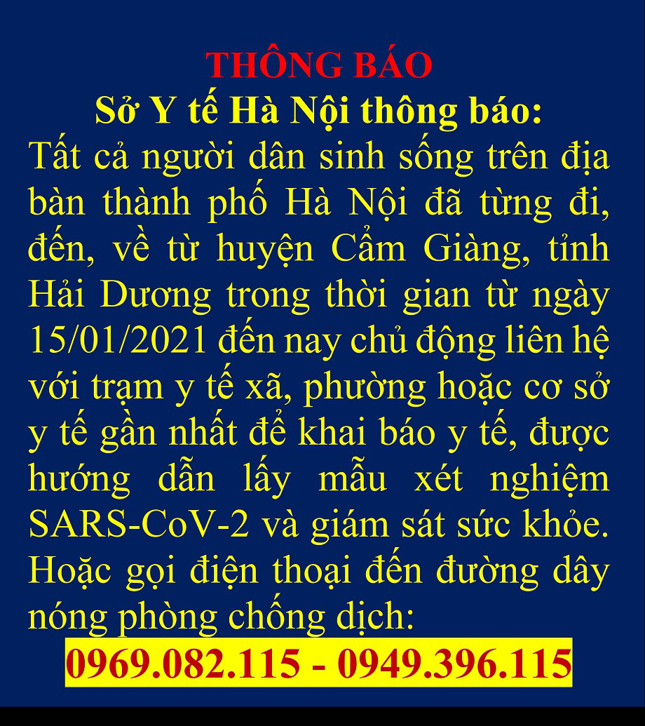 X&eacute;t nghiệm SARS-CoV-2 với người đ&atilde; đi, đến, về từ ổ dịch Cẩm Gi&agrave;ng - Ảnh 1.