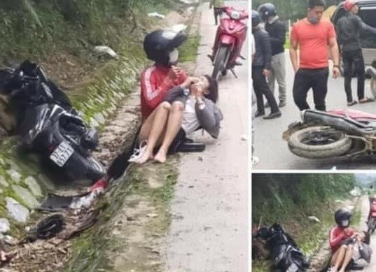 Cướp giật khiến cô gái ngã xe máy bị thương còn đi lại ở hiện trường, tỏ vẻ vô can