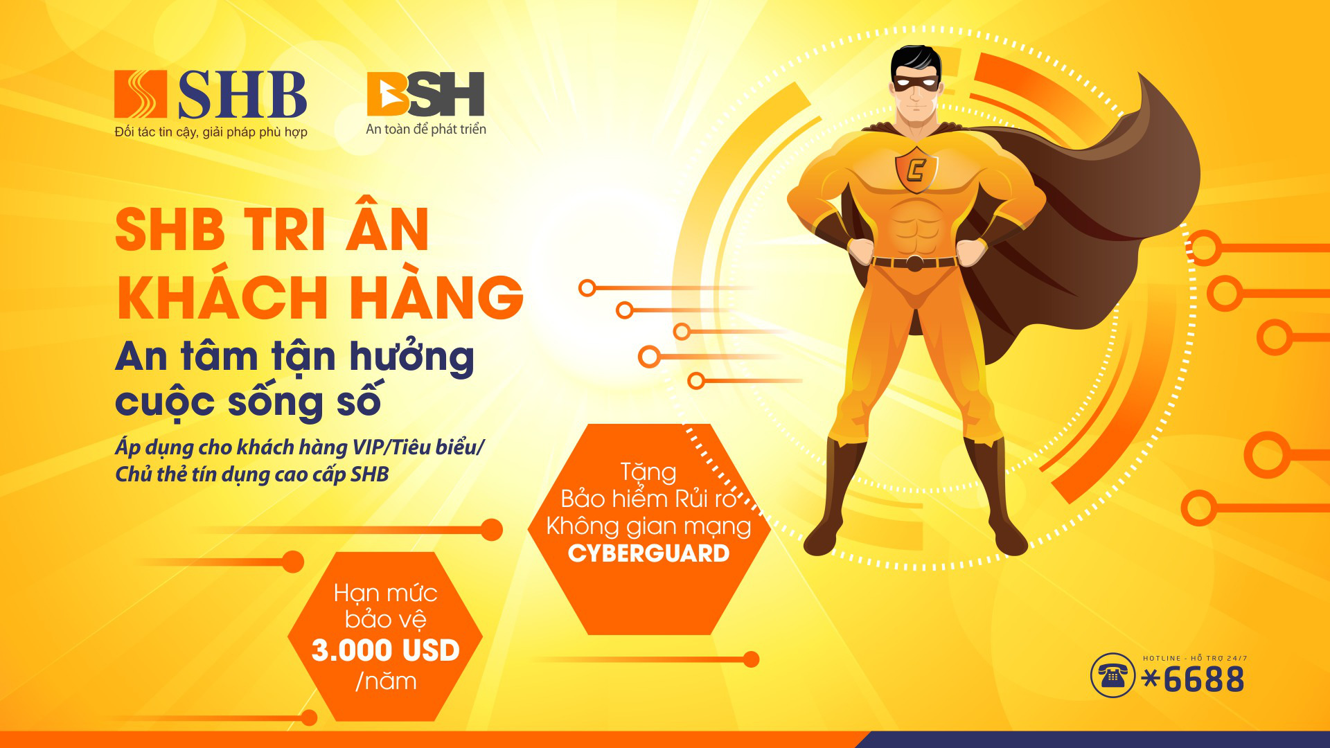 SHB tặng khách hàng cao cấp bảo hiểm an ninh mạng CyberGuard với hạn mức 3.000 USD/năm