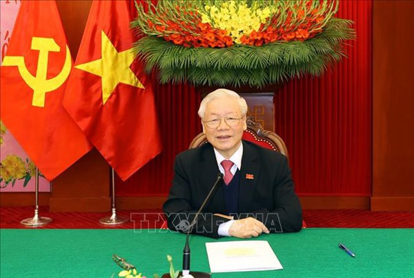 Tổng Bí thư, Chủ tịch nước điện đàm với Tổng Bí thư, Thủ tướng Lào Thongloun Sisoulith
