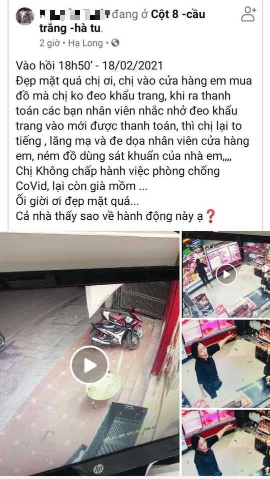 Truy xuất camera, xử phạt 1 phụ nữ kh&ocirc;ng đeo khẩu trang, n&eacute;m đồ d&ugrave;ng s&aacute;t khuẩn của cửa h&agrave;ng Vinmart+ - Ảnh 2.