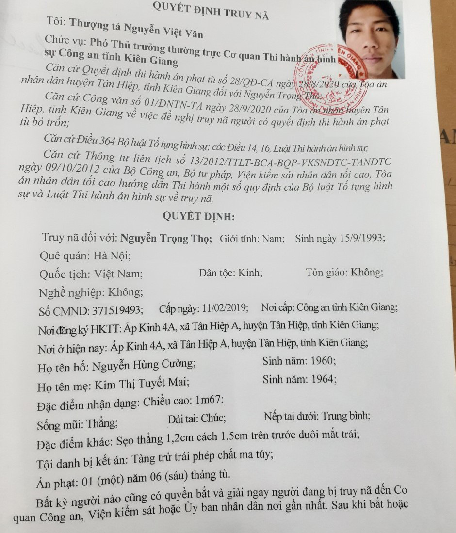 Ai cũng có quyền bắt đối tượng truy nã Nguyễn Trọng Thọ - Ảnh 2.