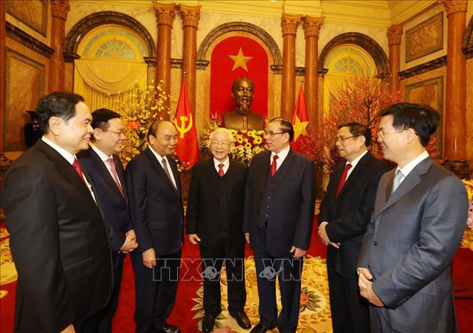 Tổng Bí thư, Chủ tịch nước Nguyễn Phú Trọng chủ trì gặp mặt, chúc Tết - Ảnh 8.
