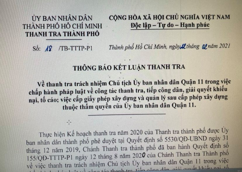 Nhiều thiếu sót trong công tác cấp phép xây dựng ở quận 11