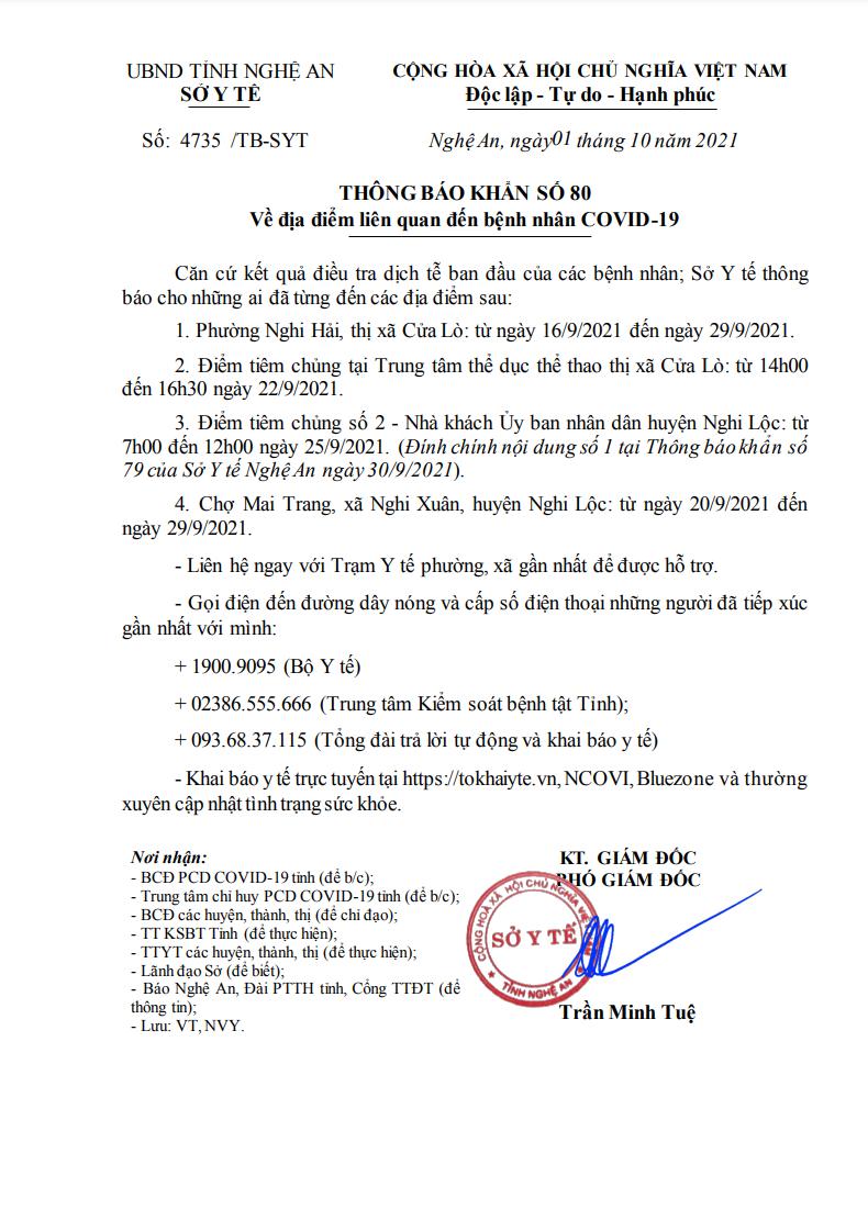 KHẨN: Tìm người đến các địa điểm tiêm chủng, chợ liên quan nhiều ca Covid-19 ở Nghệ An - Ảnh 1.