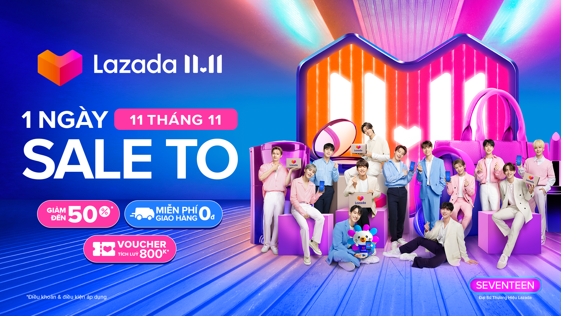 SEVENTEEN chính thức trở thành Đại sứ thương hiệu khu vực Đông Nam Á của Lazada - Ảnh 1.