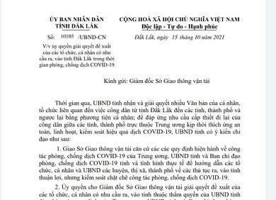 Đắk Lắk sẽ thu hồi văn bản giao Sở GTVT xác nhận ra vào tỉnh