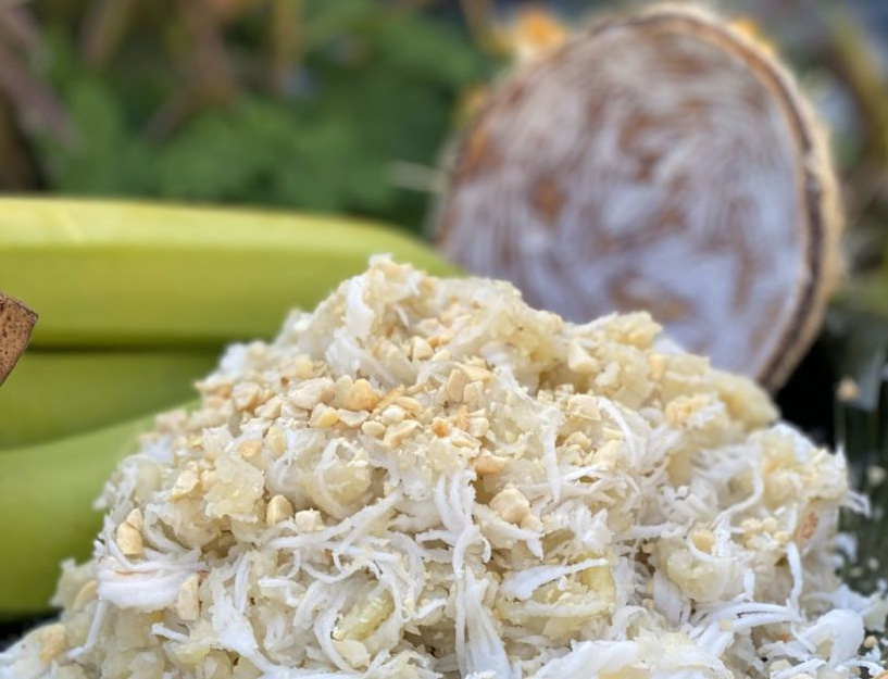 Về qu&ecirc; ăn chuối quết dừa - Ảnh 1.