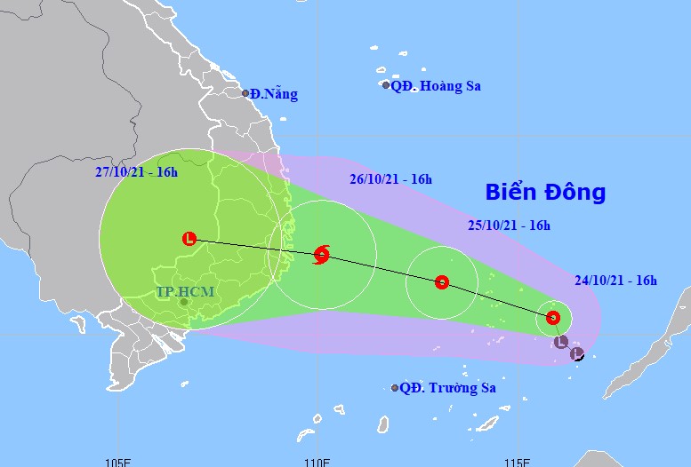 Áp thấp nhiệt đới khả năng mạnh lên thành bão, hướng vào Nam Trung bộ