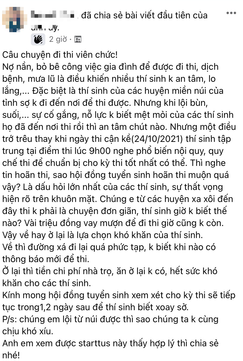 Hoãn thi viên chức phút chót ở Quảng Nam: Giám đốc Sở GD-ĐT mong thí sinh thông cảm! - Ảnh 7.