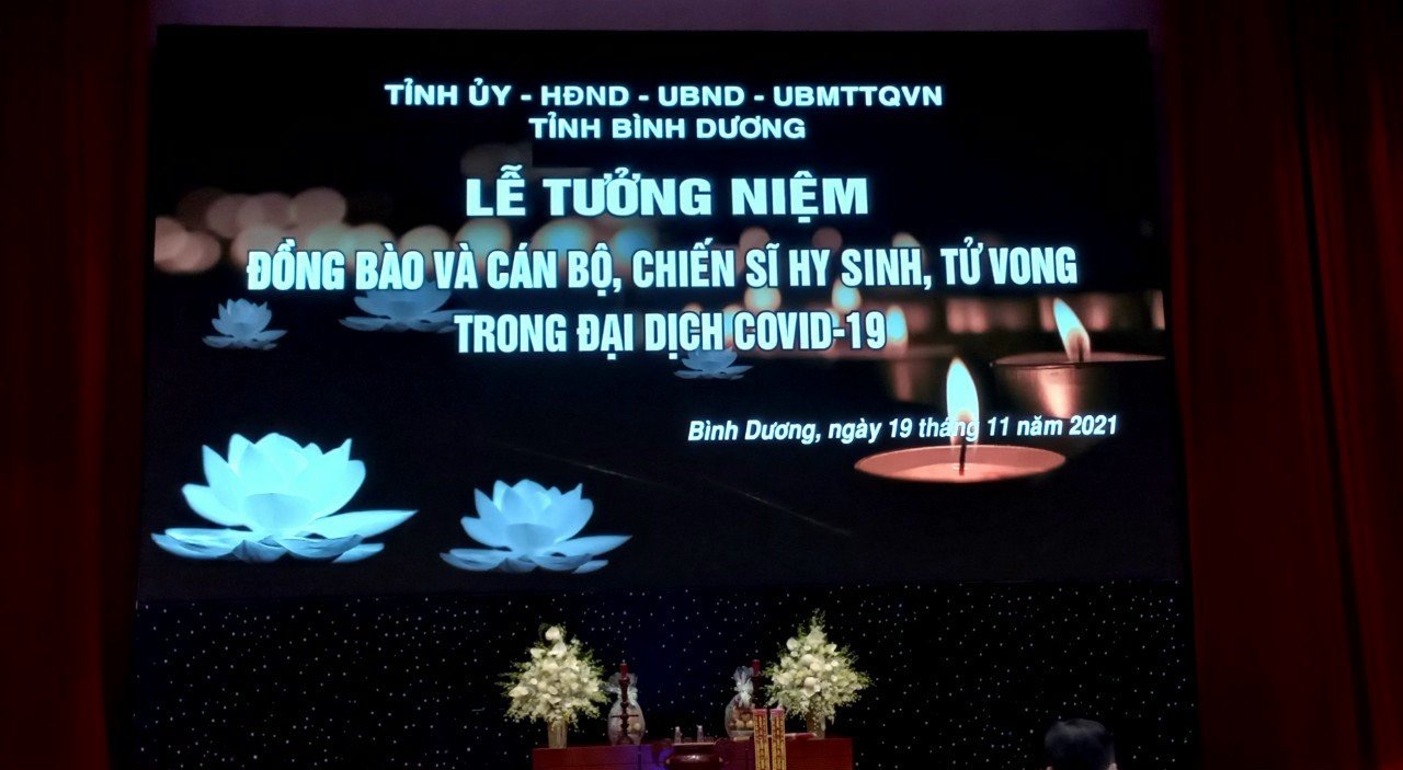 Bình Dương tưởng niệm, tri ân những đồng bào và cán bộ chiến sĩ đã mất trong đại dịch Covid-19