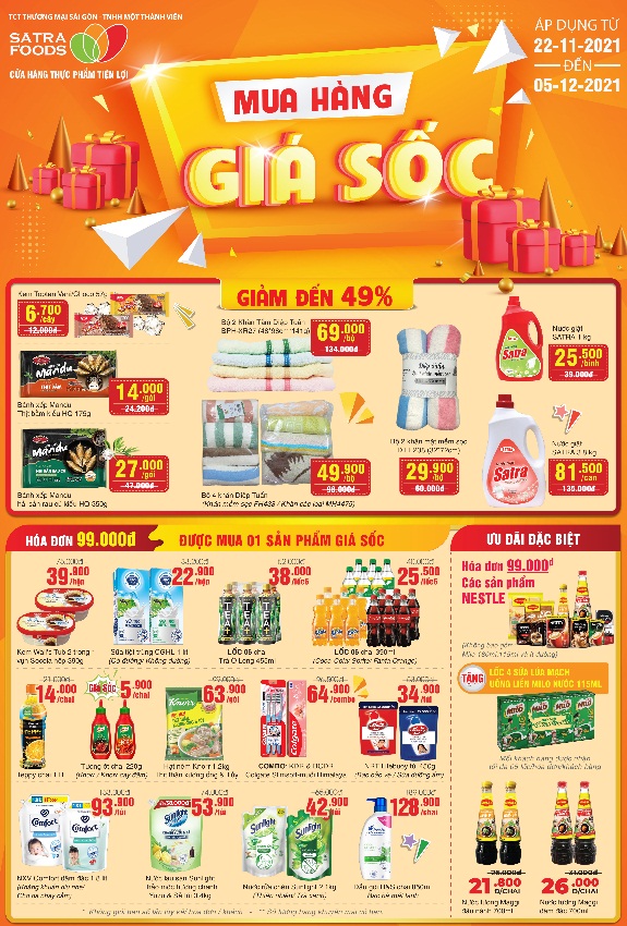 Hệ thống b&aacute;n lẻ Satra khuyến mại &ldquo;Gi&aacute; sốc giảm tận gốc&rdquo; từ ng&agrave;y 22-11 đến 5-12-2021 - Ảnh 2.