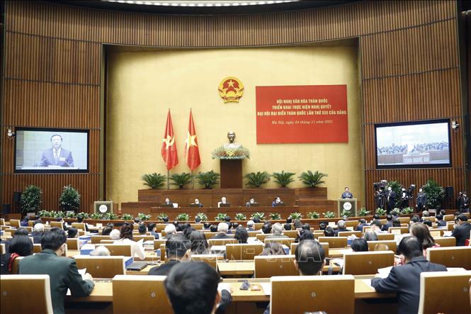 Hình ảnh lãnh đạo Đảng, Nhà nước dự Hội nghị Văn hóa toàn quốc - Ảnh 1.