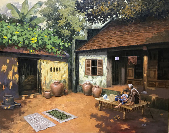 Làng quê Bắc Bộ đẹp đến nao lòng qua nét vẽ của họa sĩ 9X - Ảnh 3.