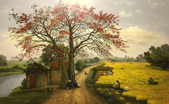 Làng quê Bắc Bộ đẹp đến nao lòng qua nét vẽ của họa sĩ 9X - Ảnh 4.