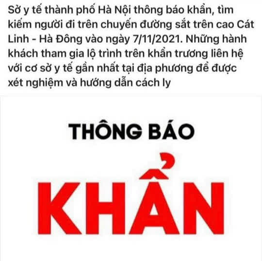 Th&ocirc;ng tin khẩn t&igrave;m người đi t&agrave;u C&aacute;t Linh-H&agrave; Đ&ocirc;ng l&agrave; kh&ocirc;ng ch&iacute;nh x&aacute;c - Ảnh 1.