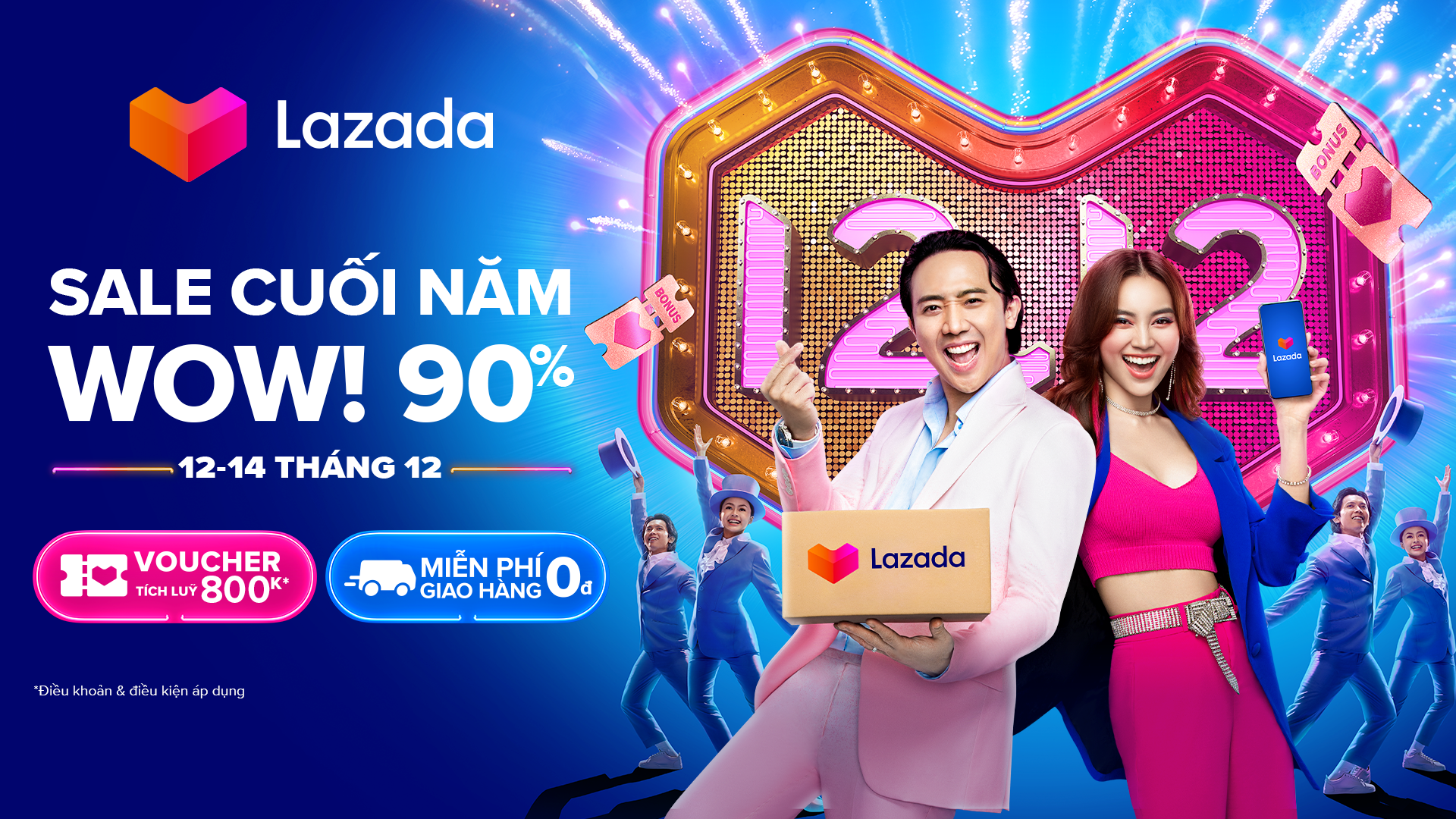 Ưu đãi lớn nhất năm đến 90% trong lễ hội mua sắm 12.12 trên Lazada