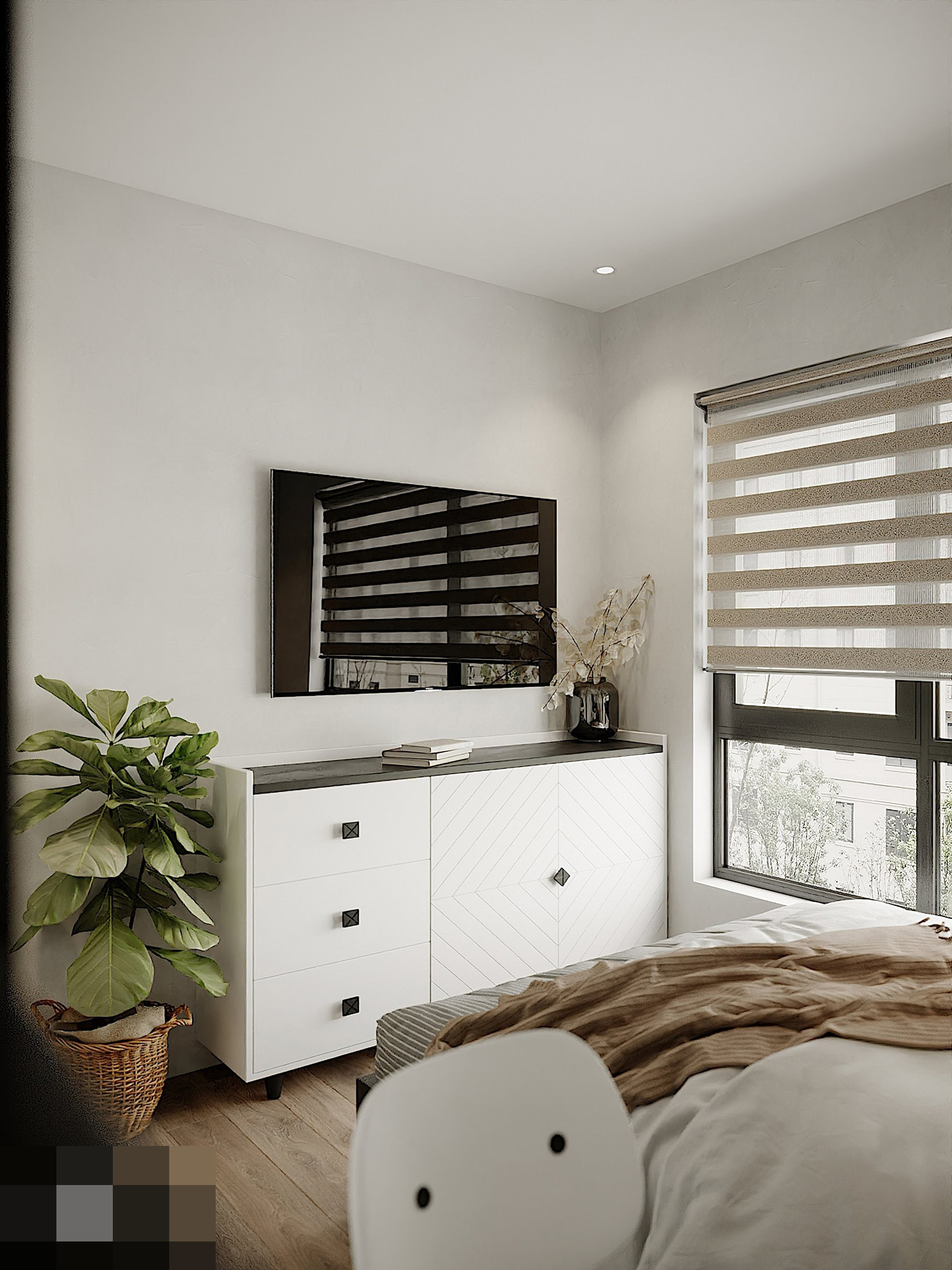 Căn hộ chỉ d&ugrave;ng 2 m&agrave;u đen v&agrave; trắng ở H&agrave; Nội vẫn sang, xịn đến bất ngờ - Ảnh 9.