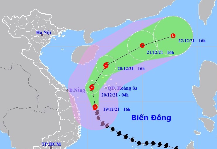Bão số 9 cách Quảng Ngãi-Bình Định khoảng 180 km, đảo Lý Sơn gió giật cấp 9