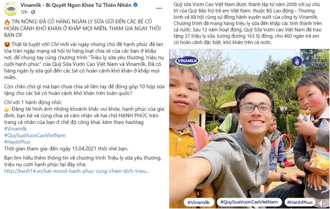 Mạng x&atilde; hội tr&agrave;n ngập hạnh ph&uacute;c với &ldquo;Triệu ly sữa y&ecirc;u thương, triệu nụ cười hạnh ph&uacute;c&rdquo; của Vinamilk - Ảnh 7.
