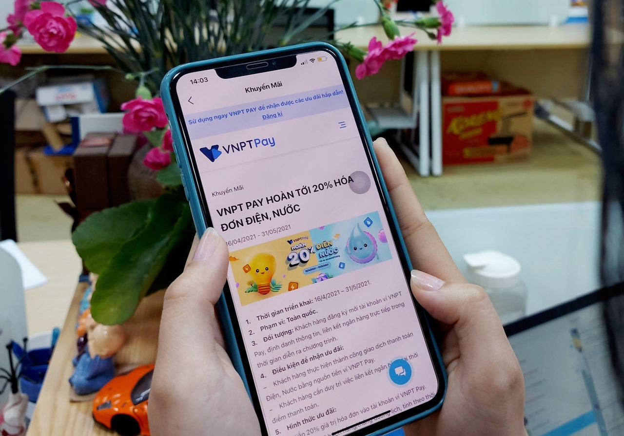 VNPT PAY hoàn tiền đến 20% cho hóa đơn điện, nước trong tháng 4 và 5