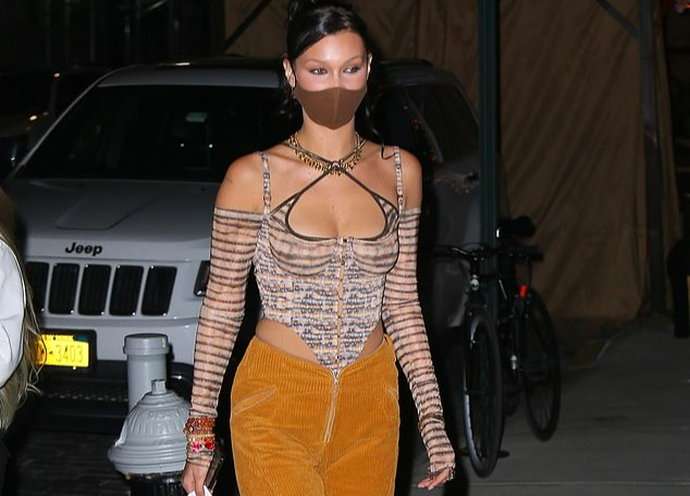 Siêu mẫu Bella Hadid khéo léo khoe vòng một đầy đặn