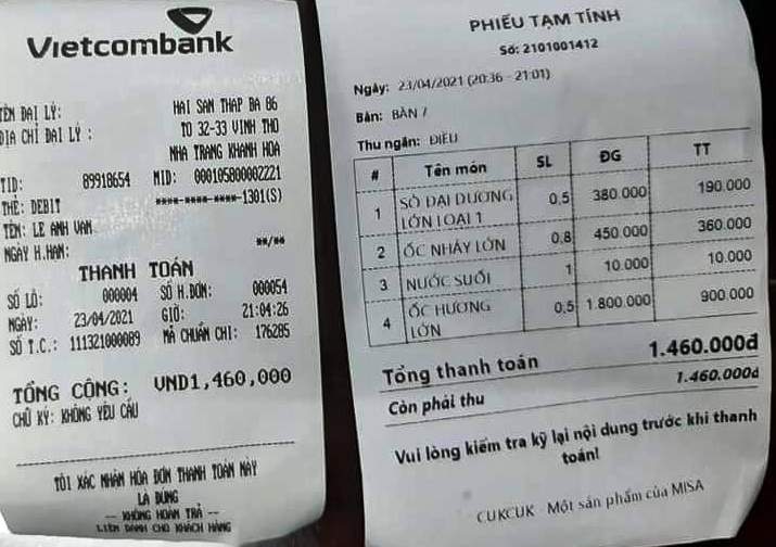 Tạm dừng hoạt động nh&agrave; h&agrave;ng bị tố chặt ch&eacute;m 1,8 triệu đồng/kg ốc hương - Ảnh 2.