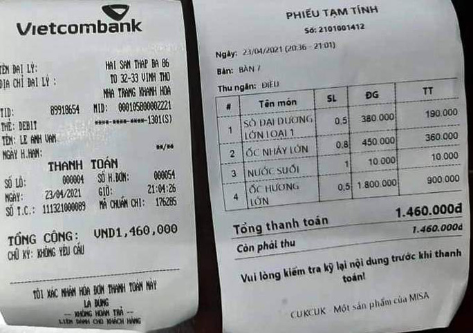 Xử phạt nhà hàng bị tố chặt chém 1,8 triệu đồng/kg ốc hương - Ảnh 3.
