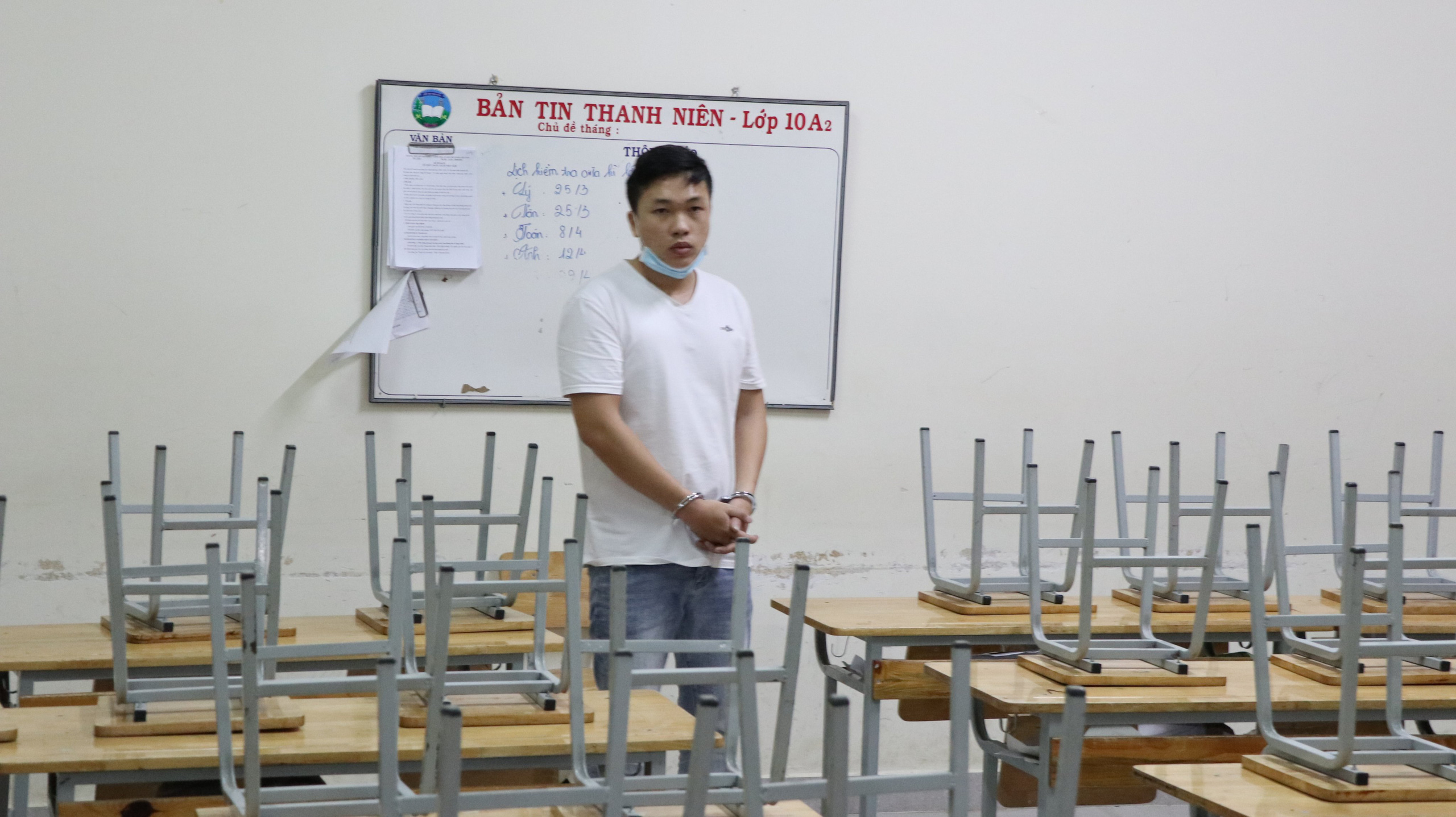 Bắt nghi phạm chuyên đột nhập trường học vào giờ chào cờ để trộm cắp