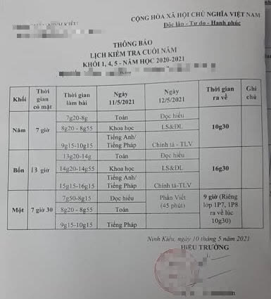 Cần Thơ v&agrave; C&agrave; Mau c&oacute; th&ocirc;ng b&aacute;o khẩn về kiểm tra cuối kỳ 2 của học sinh - Ảnh 1.