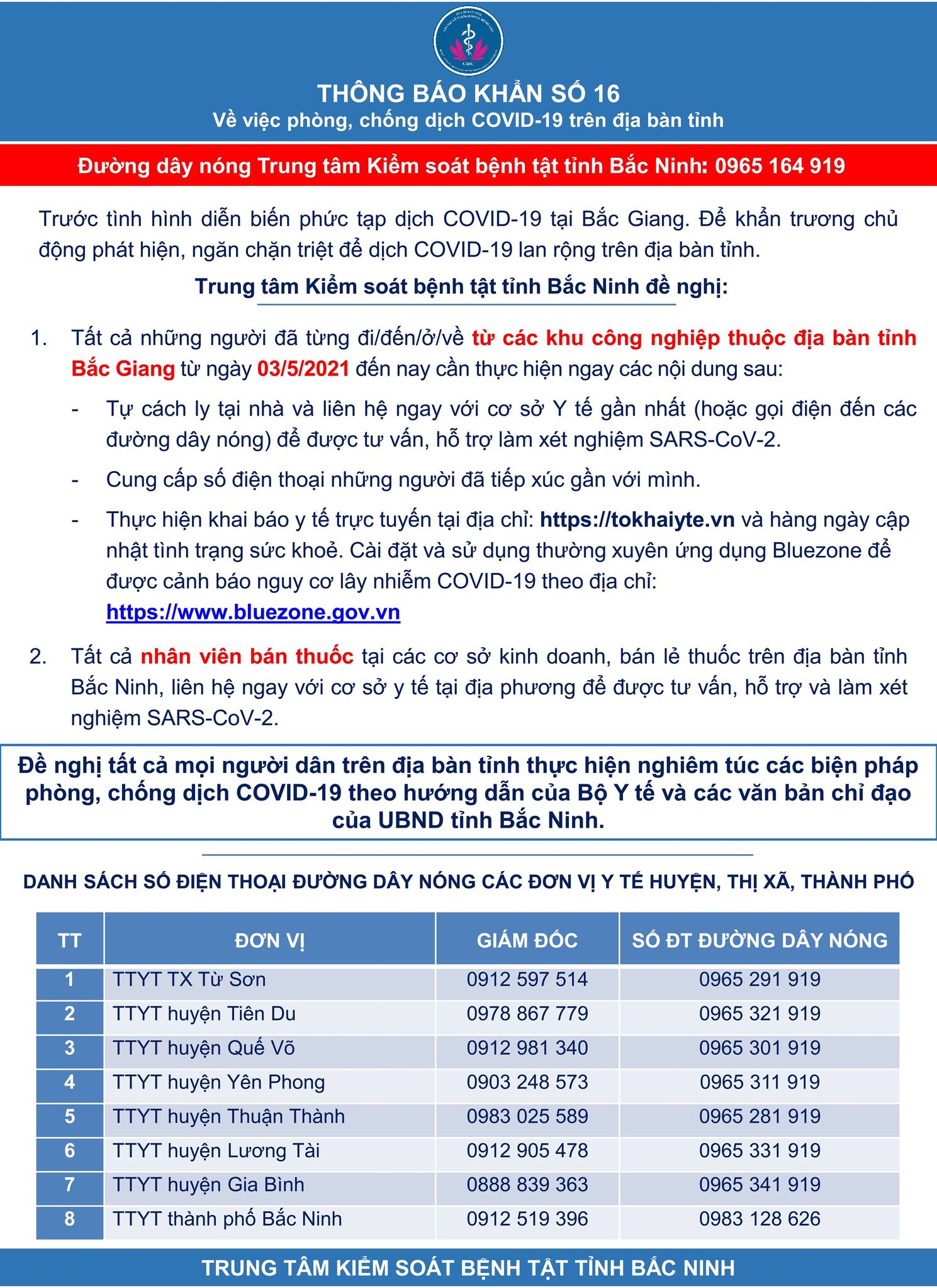 Khẩn cấp y&ecirc;u cầu người từ KCN ở Bắc Giang tự c&aacute;ch ly - Ảnh 1.