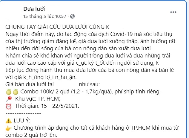 Giải cứu dưa lưới v&igrave; nh&agrave; h&agrave;ng, kh&aacute;ch sạn, karaoke giảm mua - Ảnh 1.