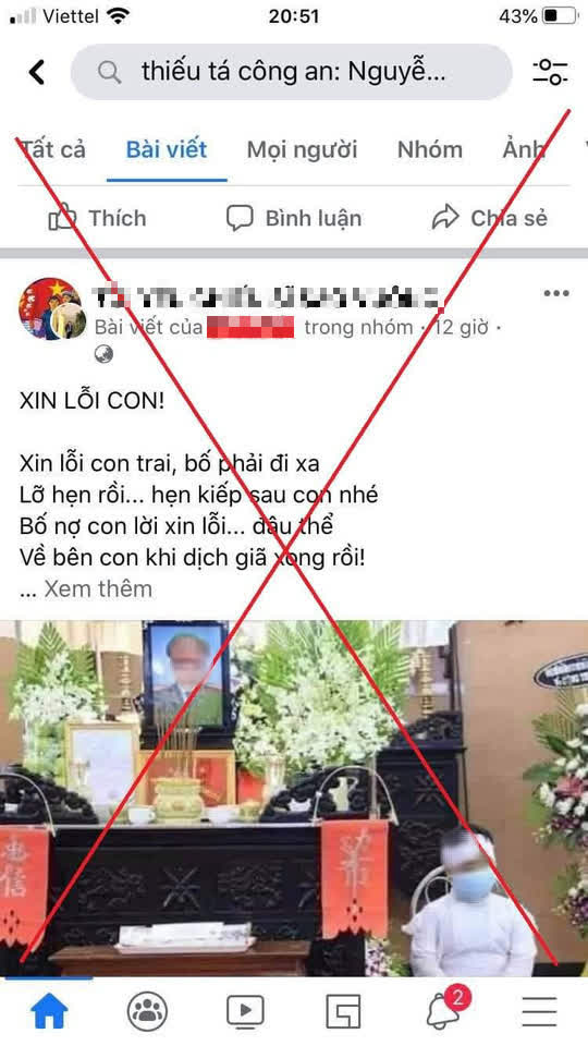 Sự thật thông tin thiếu tá công an qua đời đột ngột khi đang chống dịch Covid-19 - Ảnh 1.