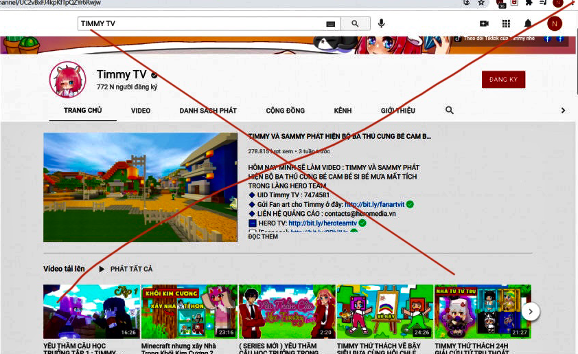 TP HCM: Phạt kênh Timmy TV 15 triệu đồng vì đăng tải nhiều nội dung độc hại với trẻ em