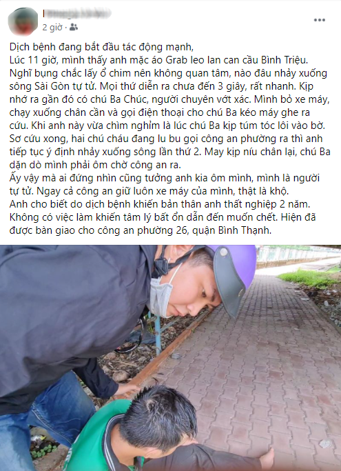 Nam thanh ni&ecirc;n nhảy cầu B&igrave;nh Triệu do thất nghiệp - Ảnh 1.