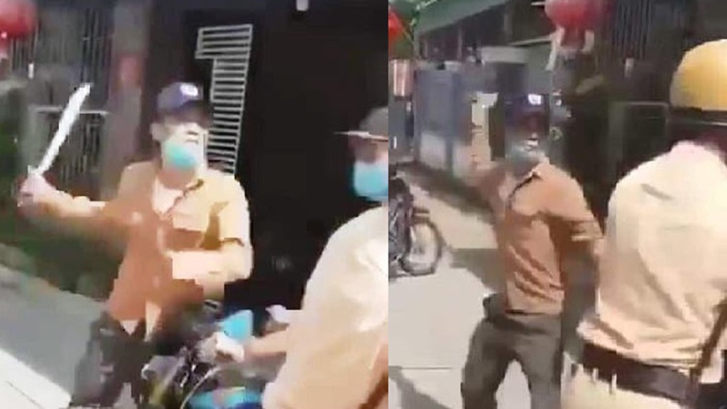 Vụ cầm dao dọa chém CSGT: Xác định danh tính, truy bắt 2 đối tượng