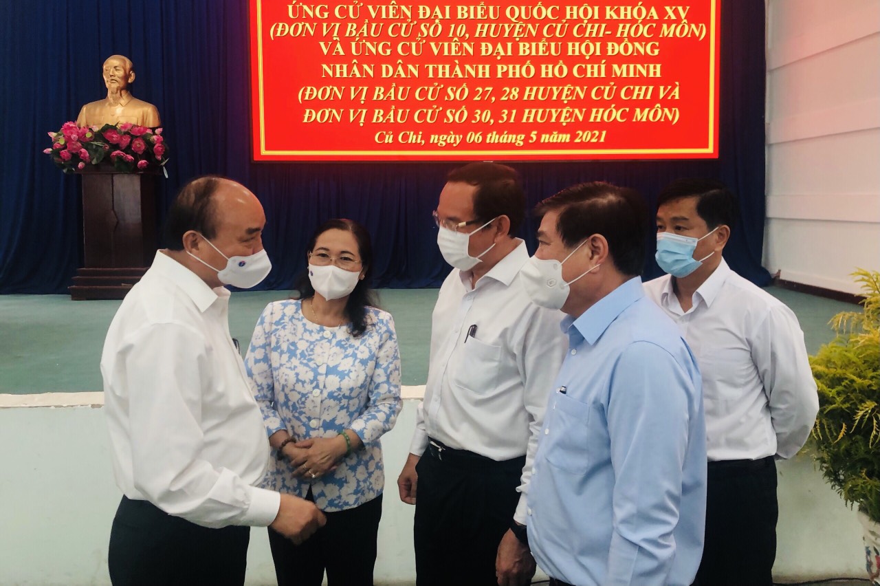 Chủ tịch nước Nguyễn Xuân Phúc: Củ Chi và Hóc Môn có nhiều tiềm năng phát triển