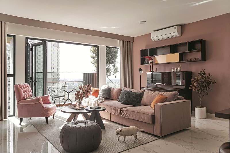 Sắc hồng lãng mạn của căn hộ 170m2
