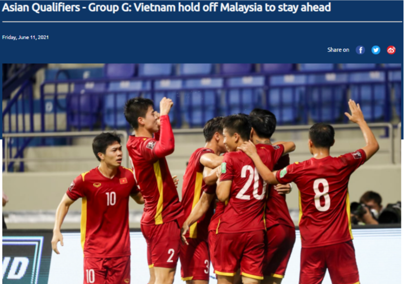 Truyền thông châu Á ngợi khen chiến thắng của Việt Nam trước Malaysia