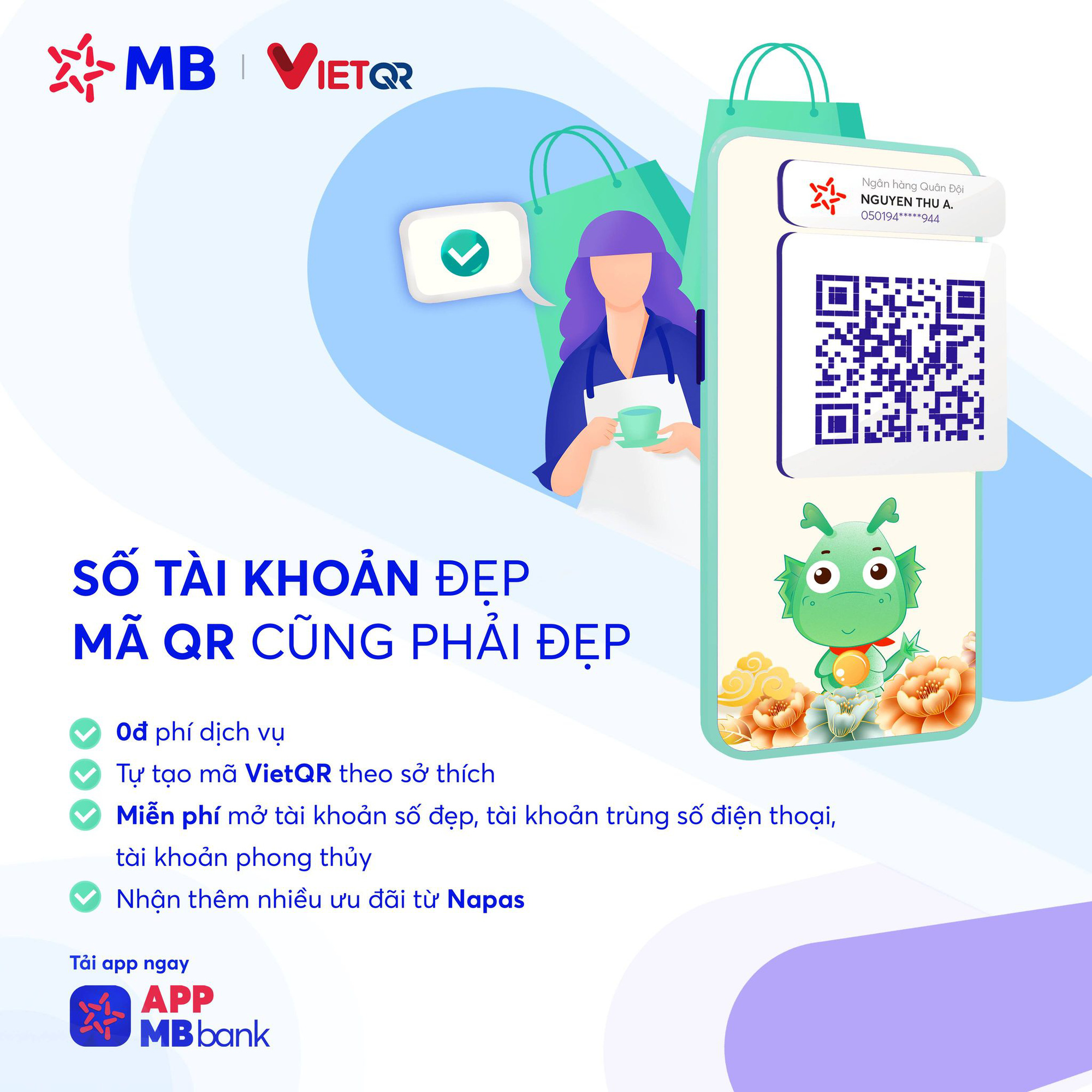 MB triển khai t&iacute;nh năng tự tạo v&agrave; thanh to&aacute;n vietQR kh&ocirc;ng tiền mặt - Ảnh 1.