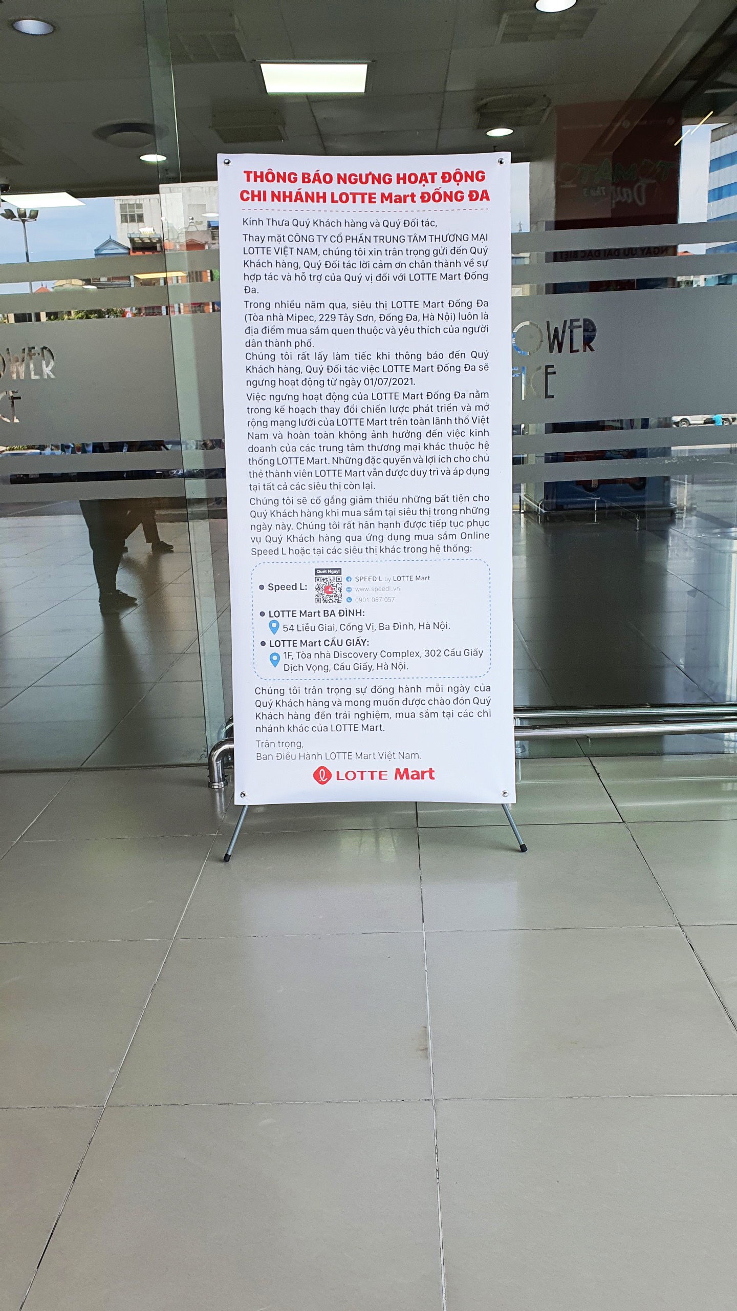LOTTE Mart Việt Nam bất ngờ th&ocirc;ng b&aacute;o đ&oacute;ng cửa một si&ecirc;u thị ở H&agrave; Nội - Ảnh 1.