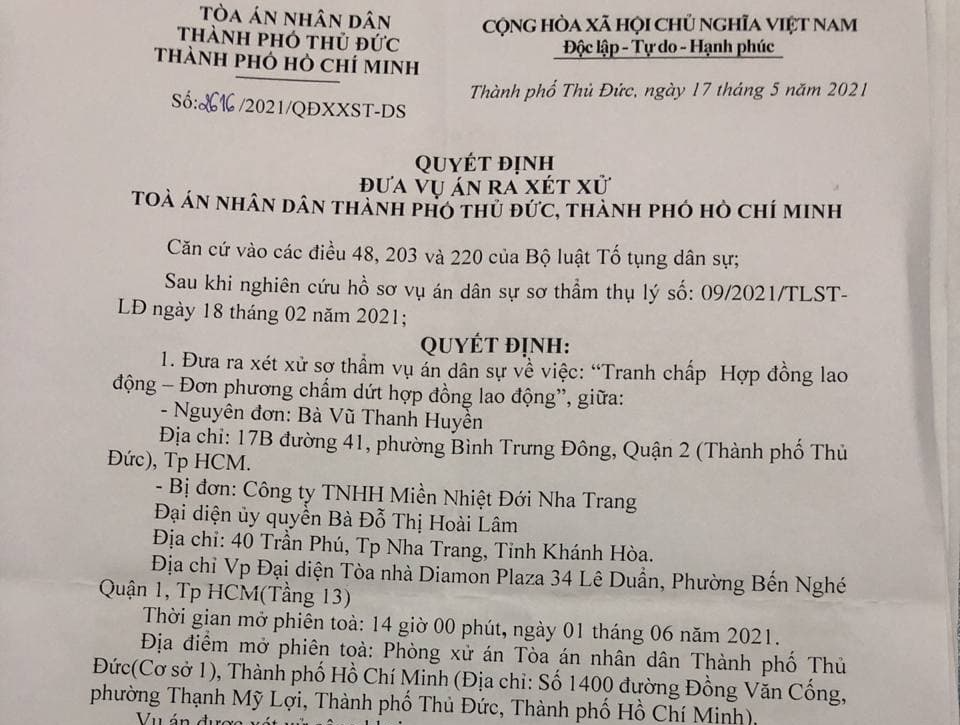 Bị sa thải sau thử việc, giám đốc nhân sự đòi bồi thường